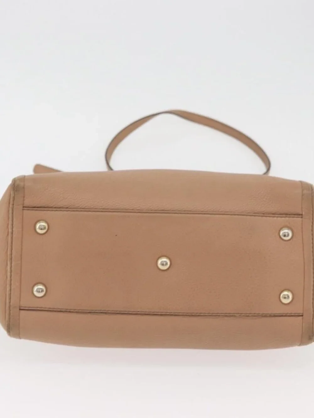 GUCCI Soho Interlocking Hand Bag Leather 2way Gold Beige 369176 Auth ka3592